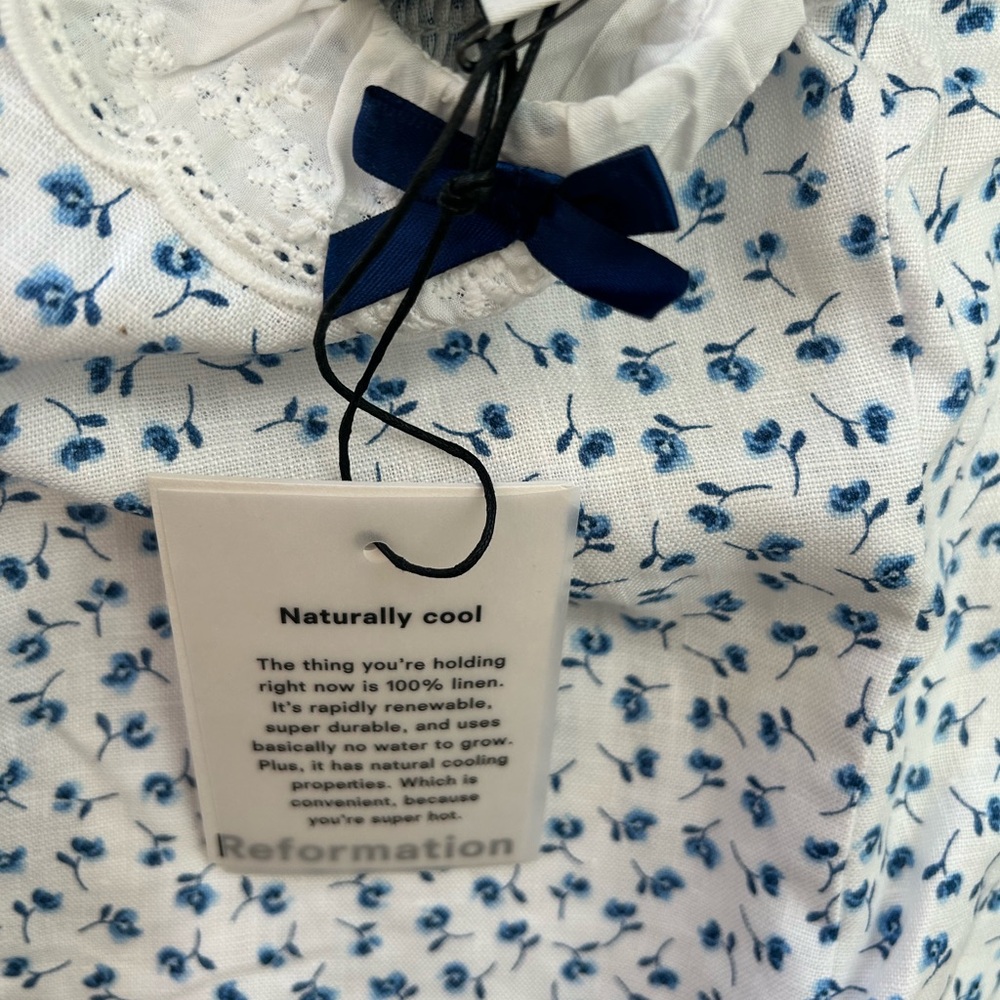 NWT • Reformation Alice Linen Top in Hanna Print - Picture 6 of 7